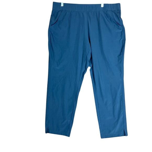 Eddie Bauer Womens Pants Blue Pull On High Rise Elastic Waist Stretch XL - Picture 1 of 11